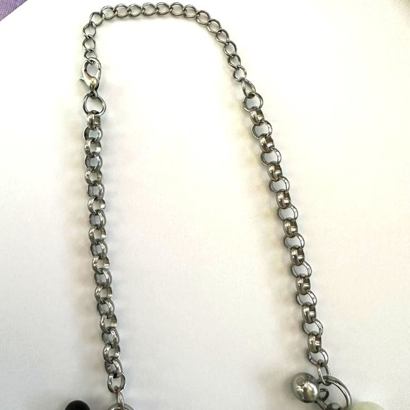 Womens Necklace Jewelry 10.25" Choker Faux Pearl Beads White Black Grey Costume - Picture 9 of 16